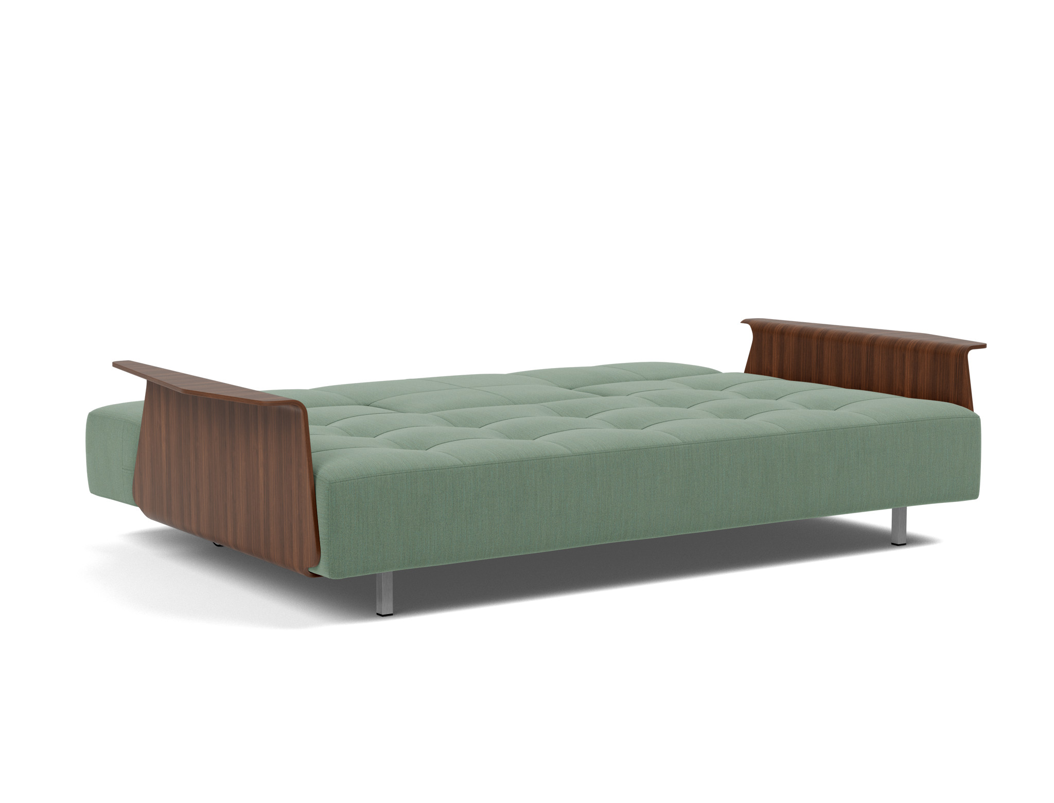 Schlafsofa Long Horn D.E.L. mit Armlehnen Flachgewebe Elegance 518-Green