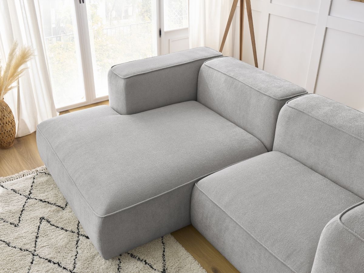 Bobochic Zephyr Ecksofa 260 × 165 cm Strukturstoff Hellgrau Ecke links