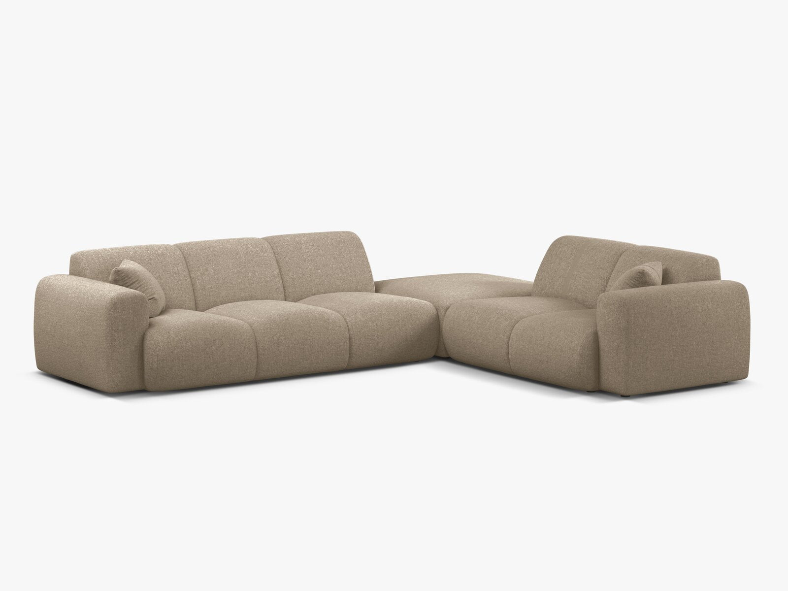 Micadoni Ecksofa Molino 6-Sitzer Rechts Chenille Eden Dunkelbeige