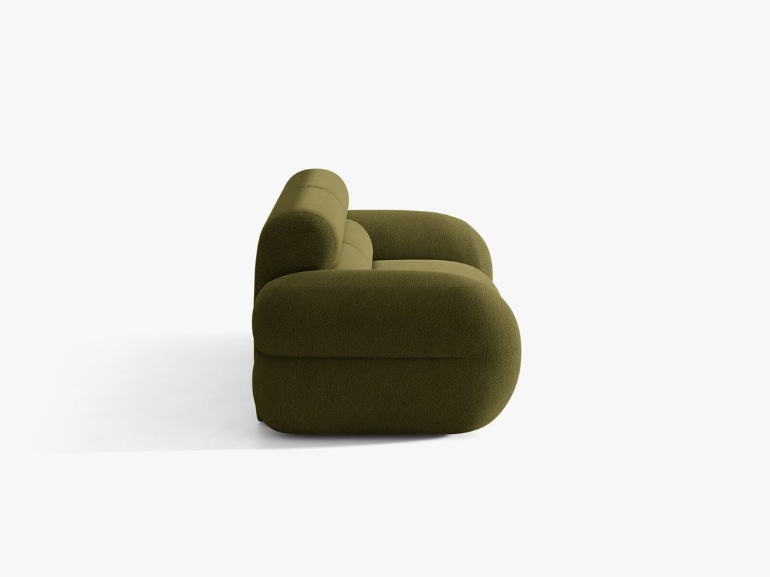 Micadoni Neo Sofa 3-Sitzer Boucle Baloo Dunkles Olivgrün