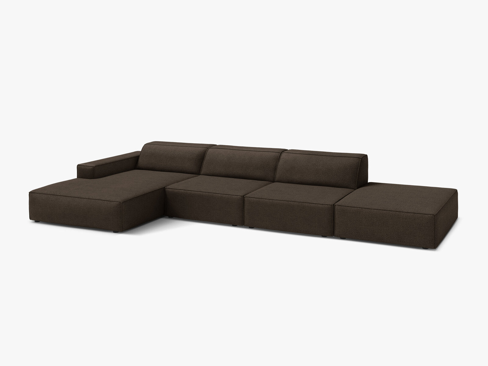 Micadoni Ecksofa Jodie 5-Sitzer Links Boucle Baloo Braun