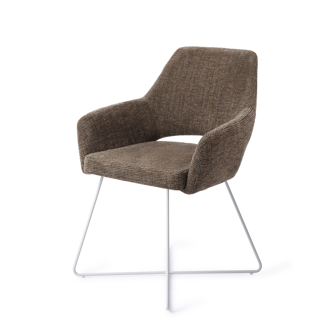 Jesper Home Esszimmerstuhl Yanai Checked Chestnut Cross Weiß