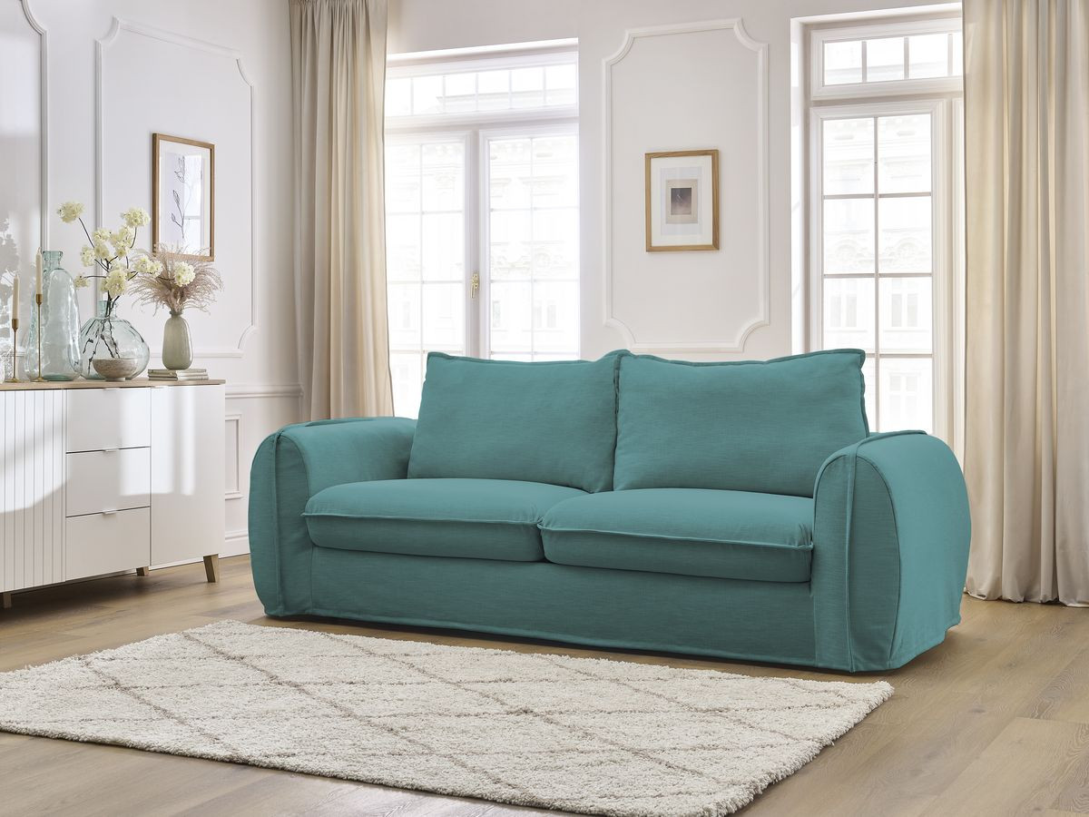 Bobochic Archimede Schlafsofa 3-Sitzer Stoff Hellblau, Liegefläche 160 × 194 cm