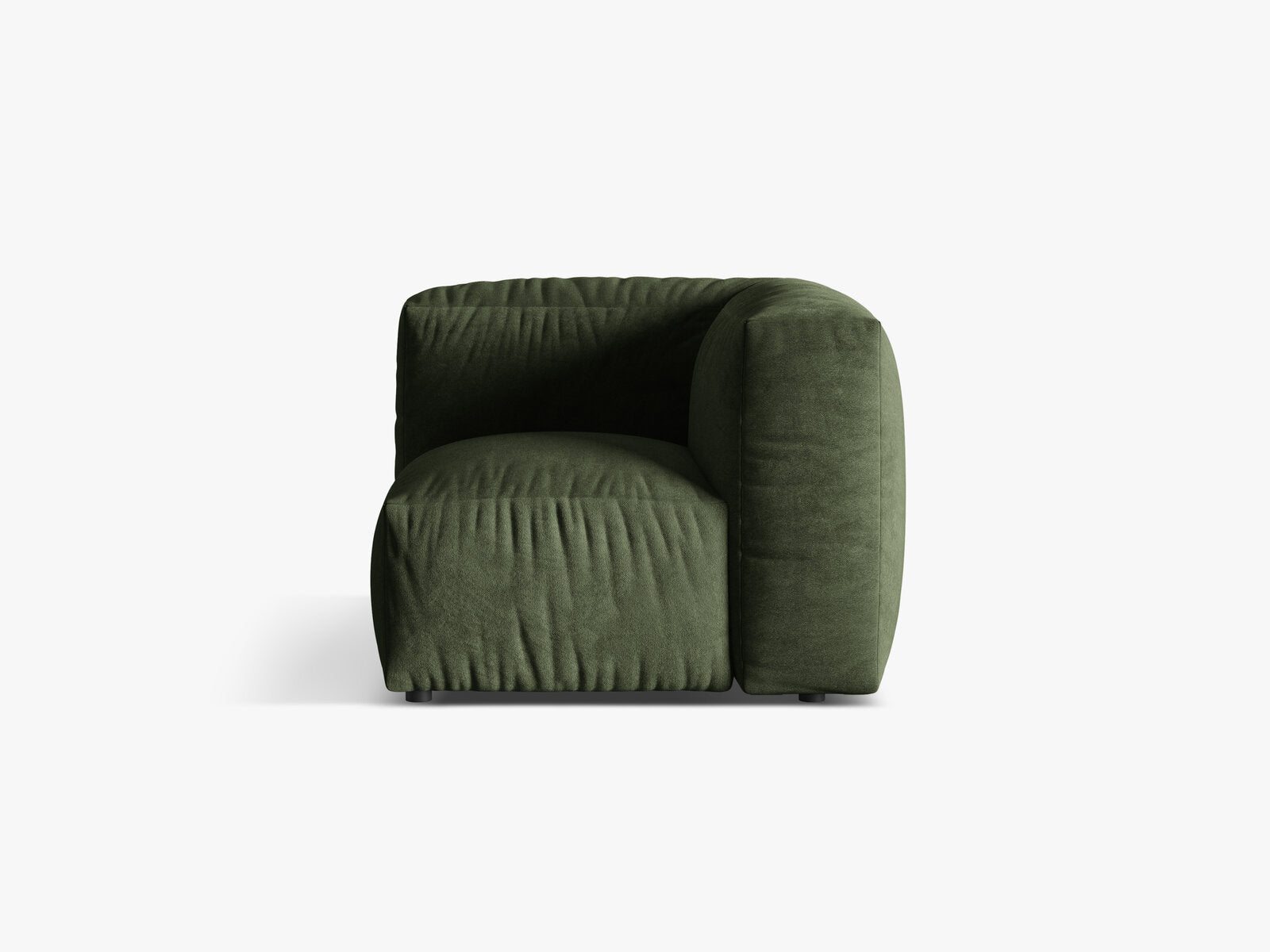 Micadoni Eckmodul Martina 1-Sitzer Klein Samt Vogue Grün