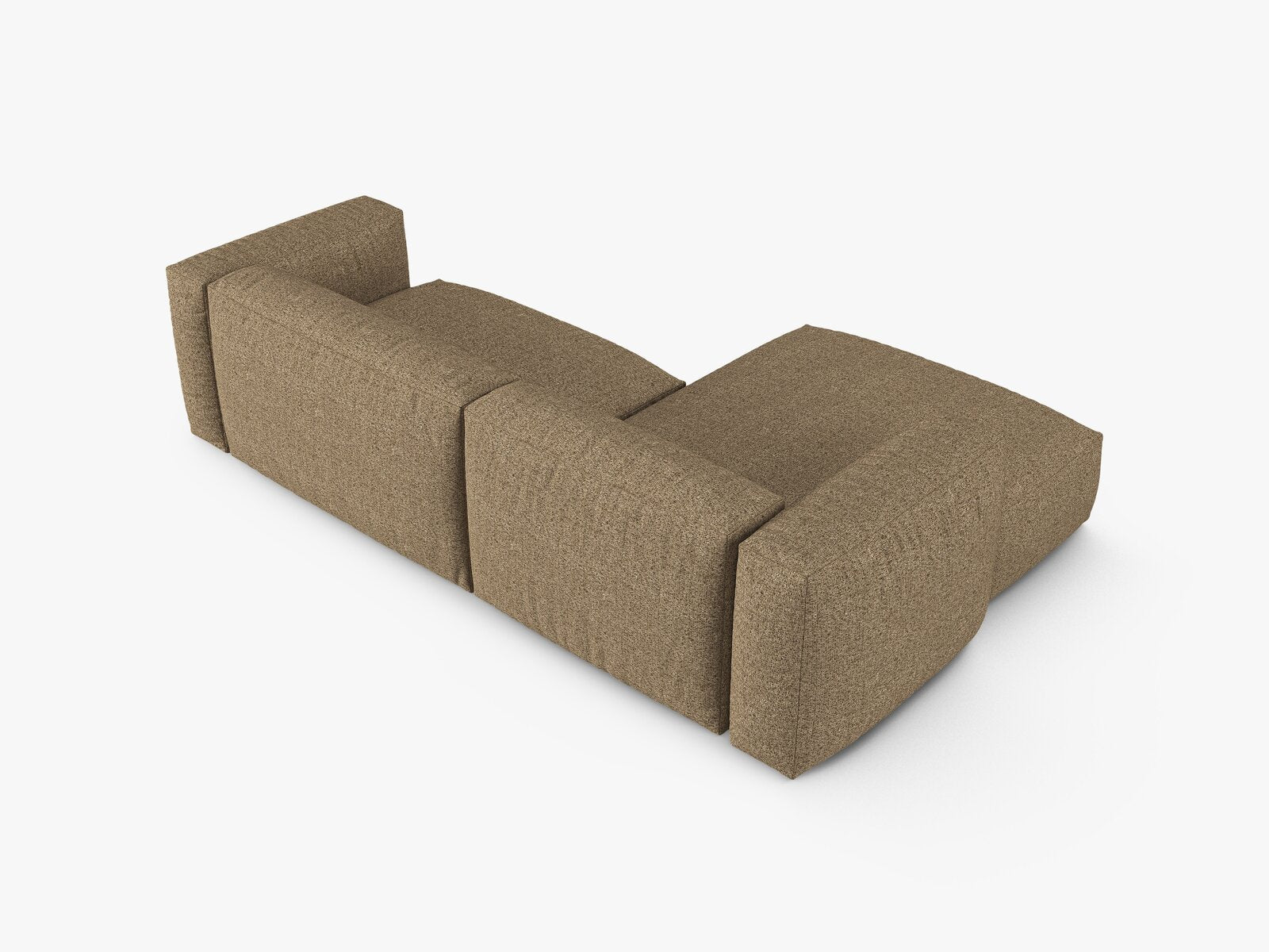 Micadoni Ecksofa Martina 2-Sitzer 90cm Sitztiefe Links Boucle Monet Cappuccino