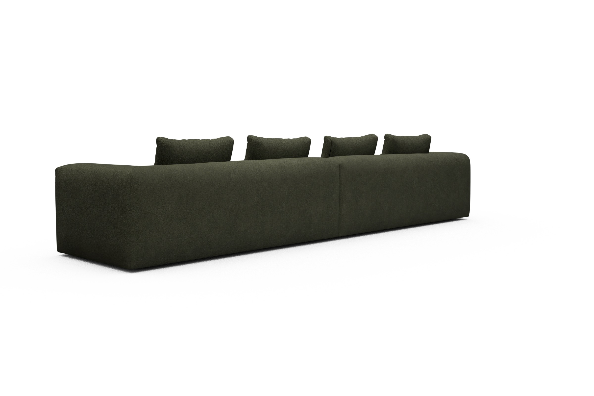 Sofa Modulares XXL Sofa Fred 5-Sitzer Boucle-Forest-Green