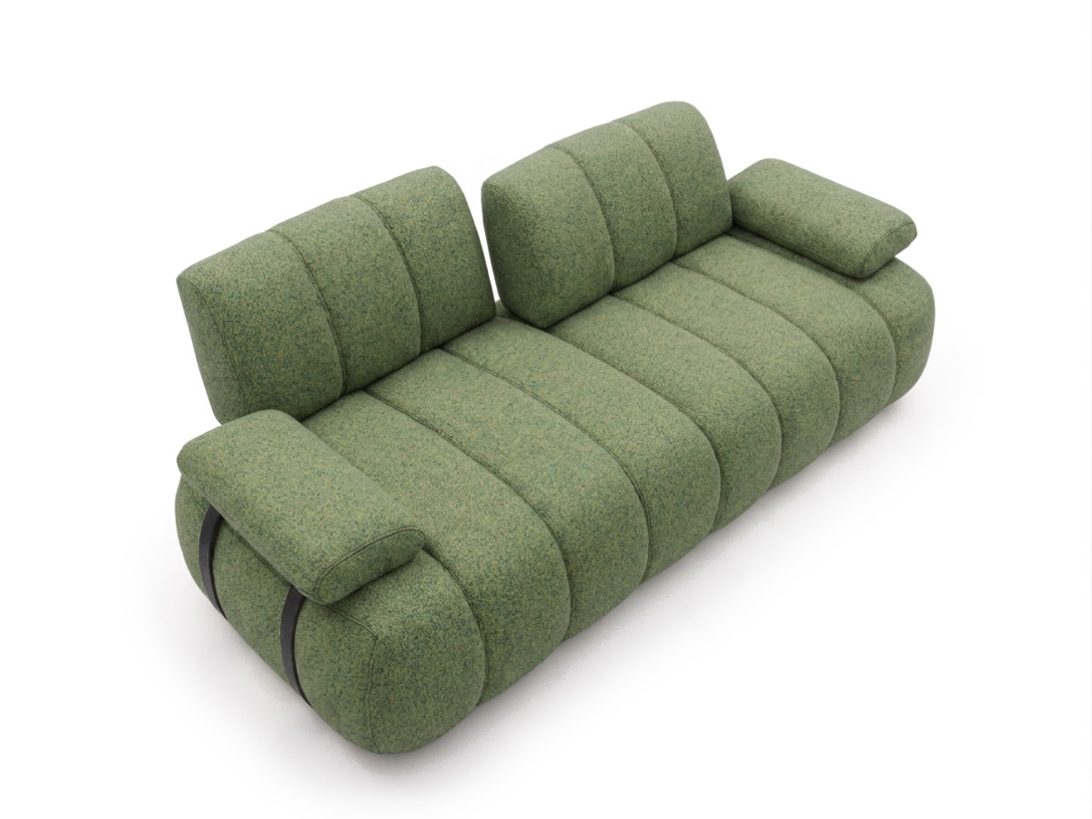 Bobochic Rivoli Sofa 4-Sitzer Melange-Stoff Grün