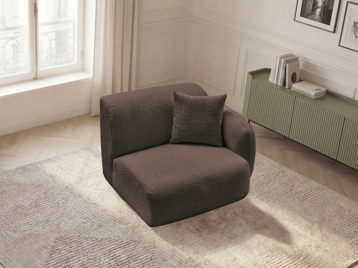 Bobochic Anda Sofamodul 1-Sitzer 104 × 103 cm Chenille Braun Ecke rechts