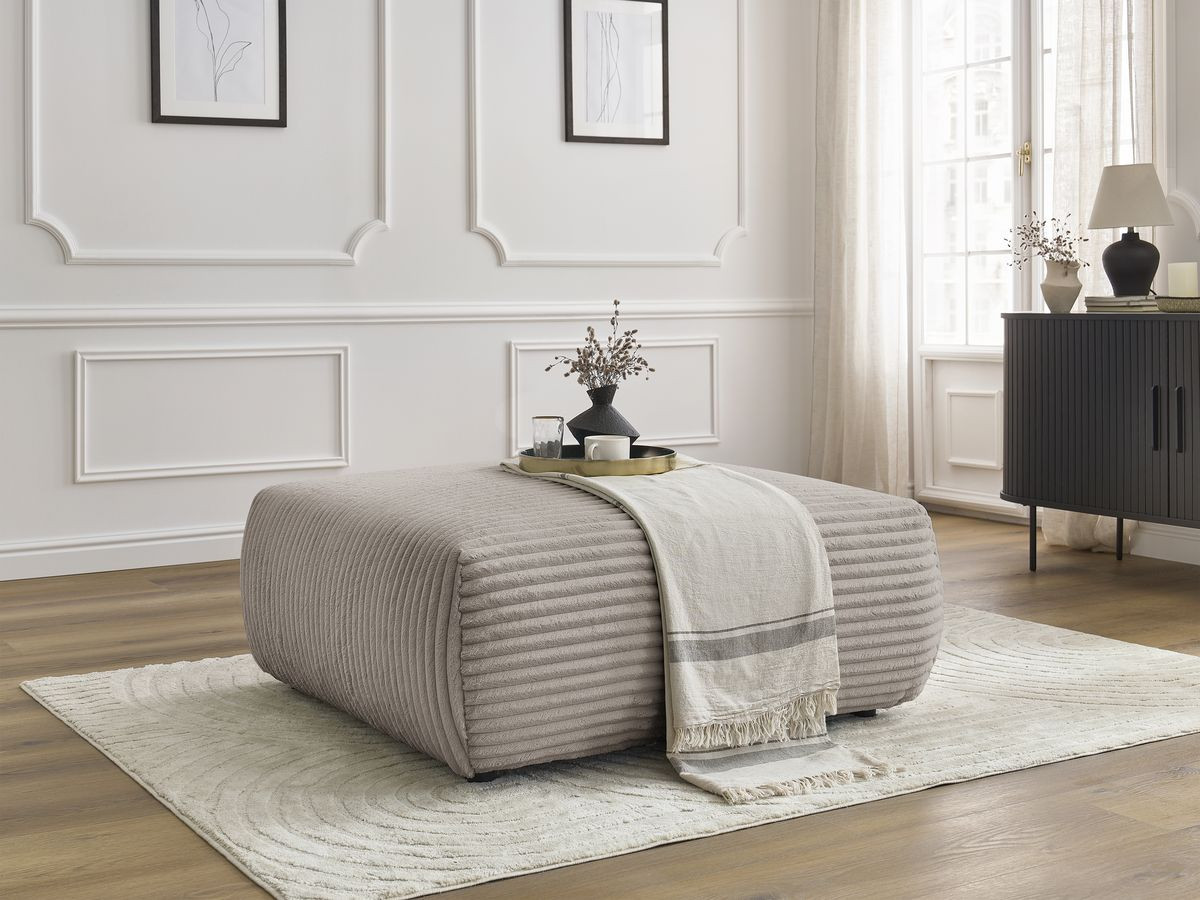 Bobochic Lucien Pouf Breitcord weich Taupe