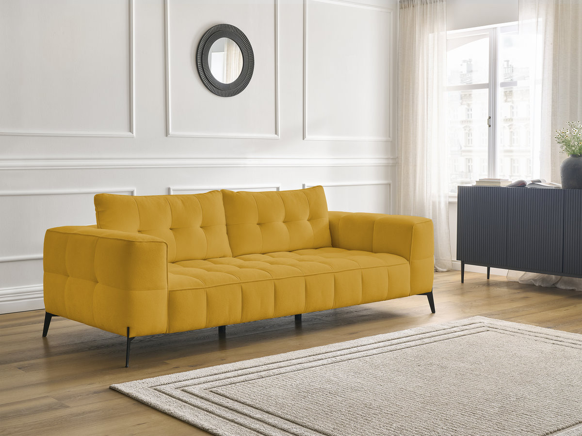 Bobochic Anis Sofa 3-Sitzer Strukturstoff Gelb