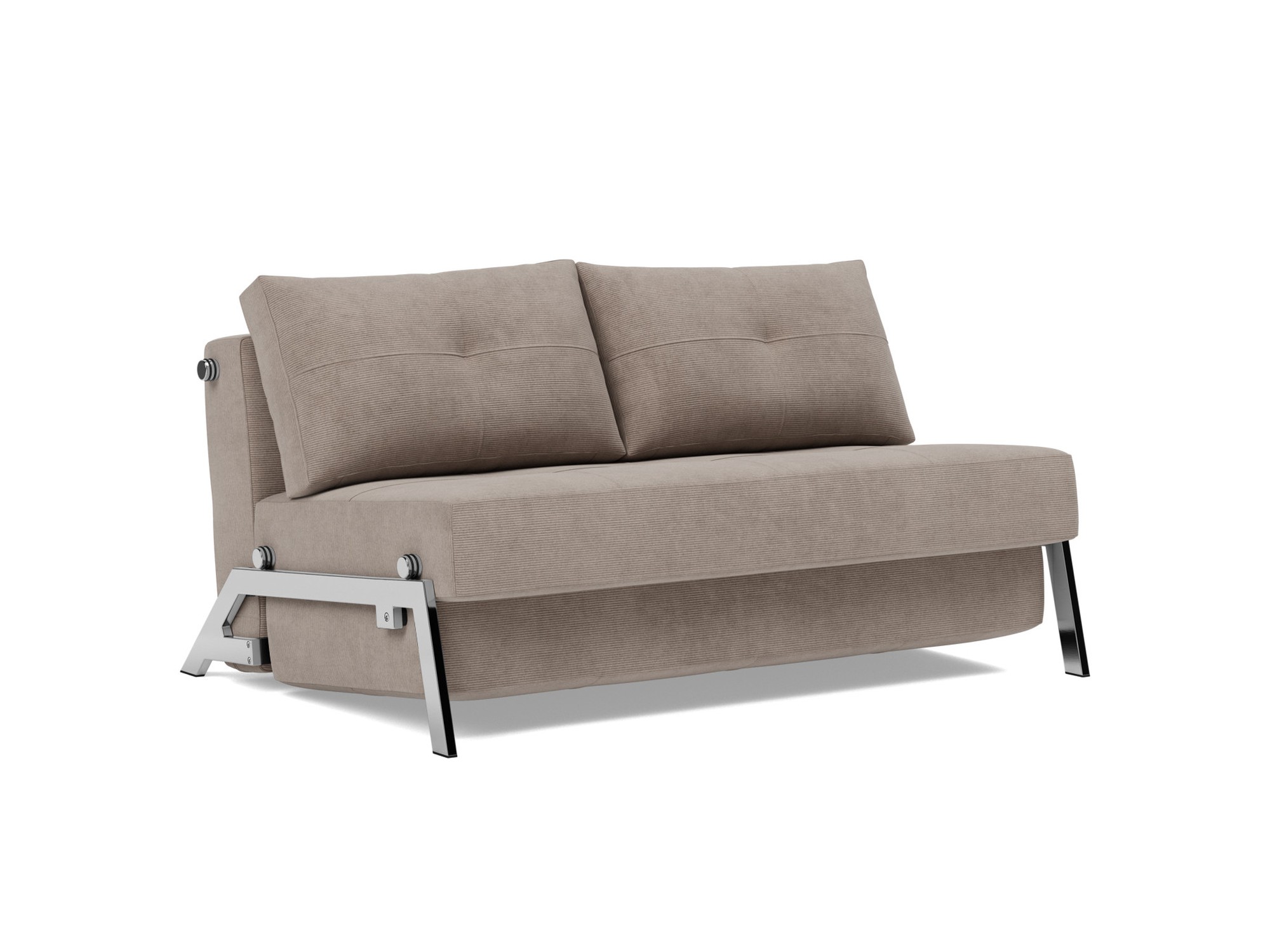 Schlafsofa Cubed 140 Kord Cordufine 318-Beige Beine Chrom