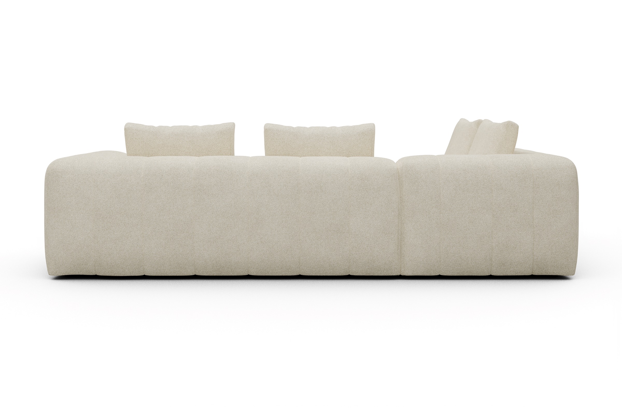 Ecksofa Hugo 2x 2,5-Sitzer Armlehne rechts Boucle-Off-White