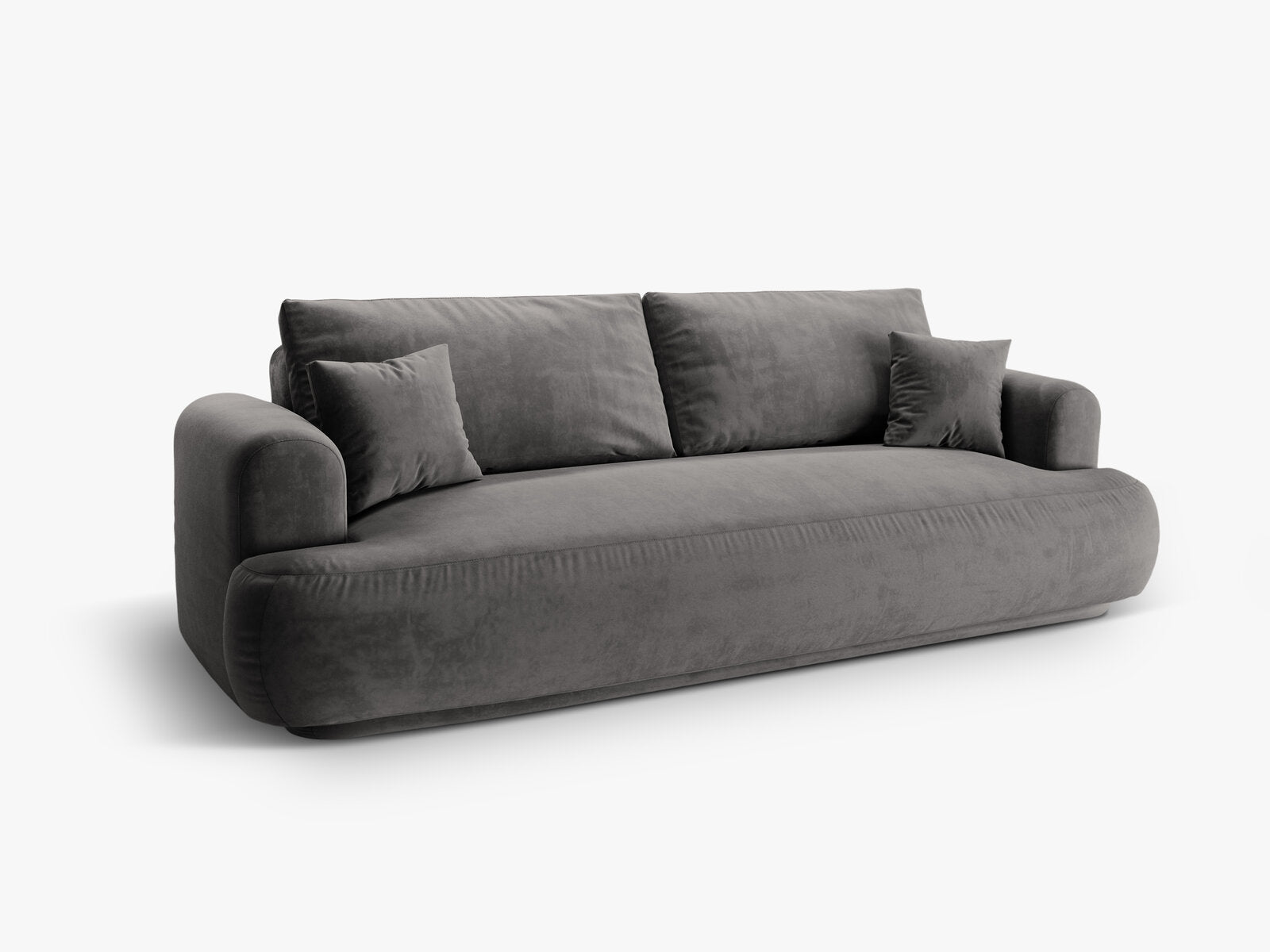 Micadoni Ella Schlafsofa 3-Sitzer mit Bettkasten Samt Vogue Grau