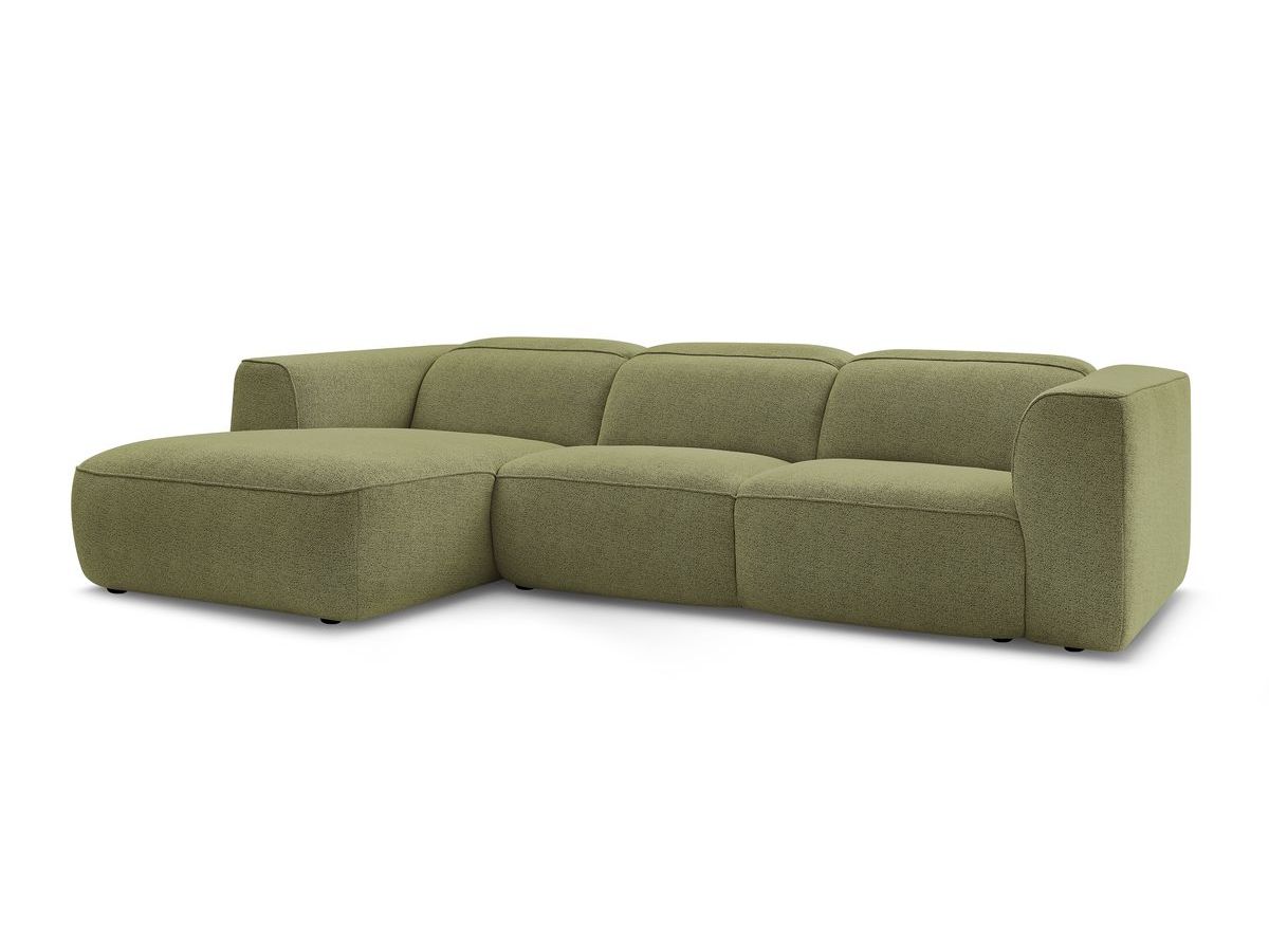 Bobochic William Ecksofa Melange-Stoff Grün Ecke links