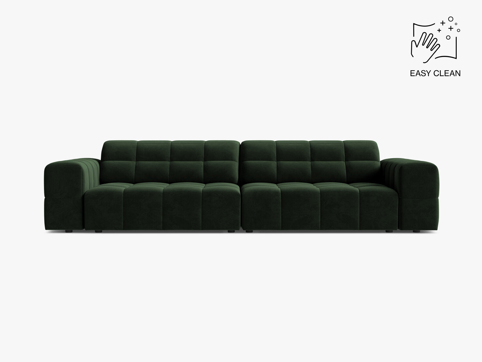 Micadoni Sofa Jennifer 4-Sitzer Samt Venus Flaschengrün