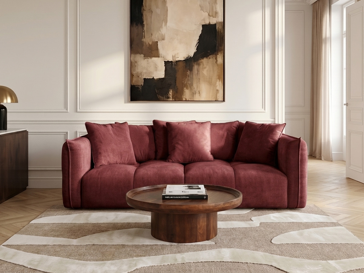 Bobochic Harlem Sofa 3-Sitzer Stoff Rot