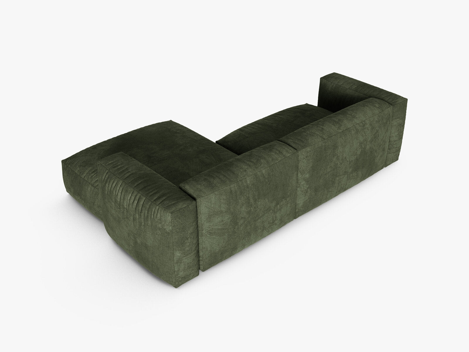 Micadoni Ecksofa Martina 2-Sitzer 90cm Sitztiefe Rechts Samt Vogue Grün