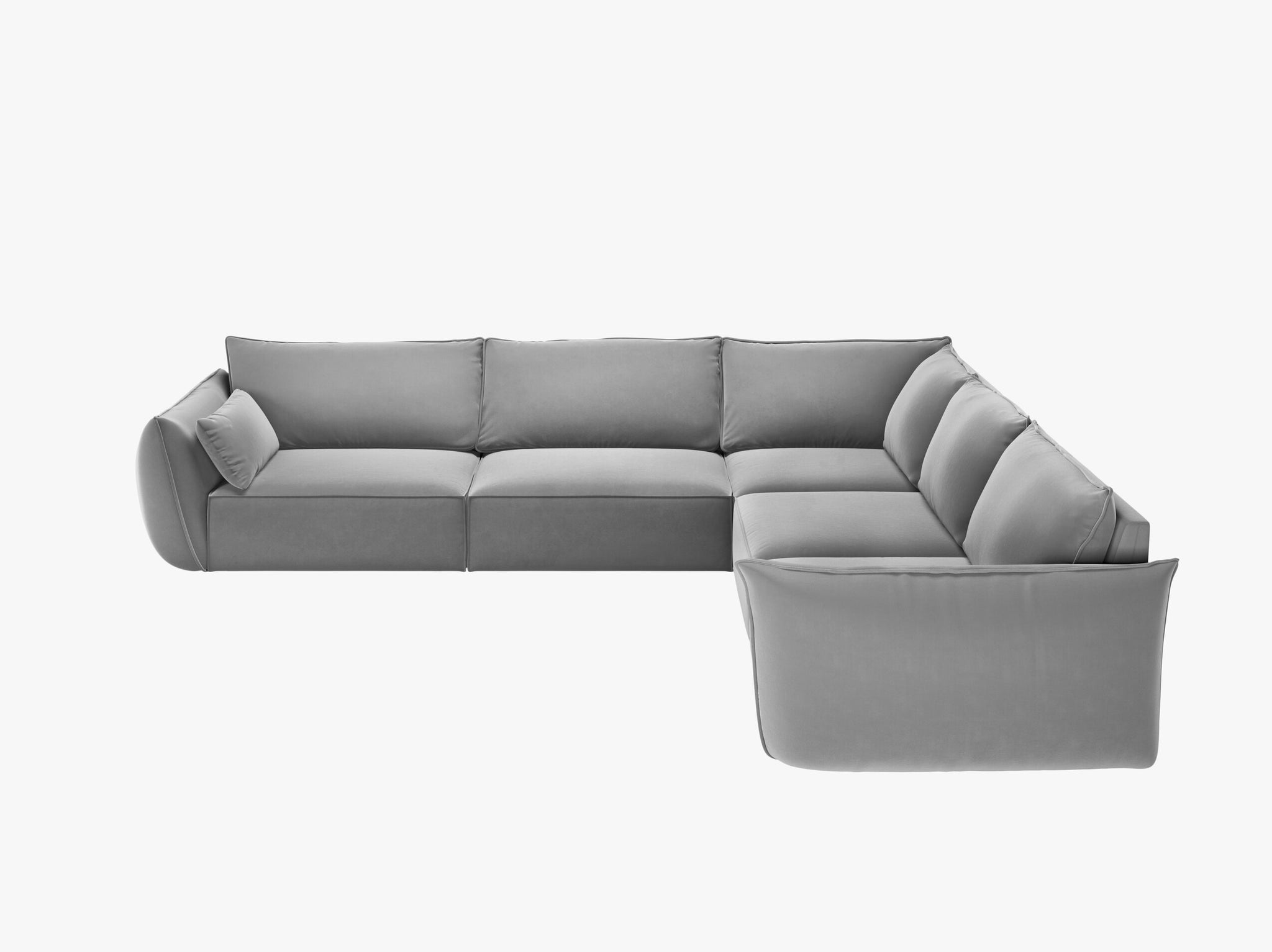 Micadoni Ecksofa Kaelle 7-Sitzer Samt Bluvel Grau moebelfaktor