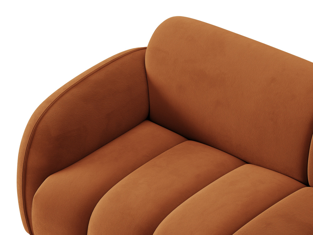 Cosmopolitan Design Ecksofa Bilbao 3-Sitzer Samt Casino Terrakotta Rechts