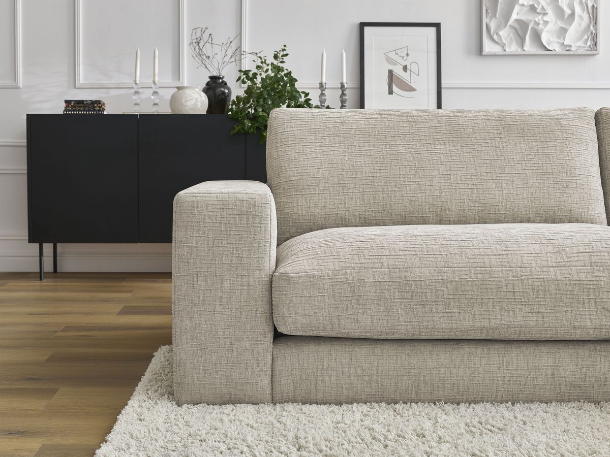 Bobochic Leonard Sofa 3-Sitzer 234 × 109 cm Strukturstoff Beige
