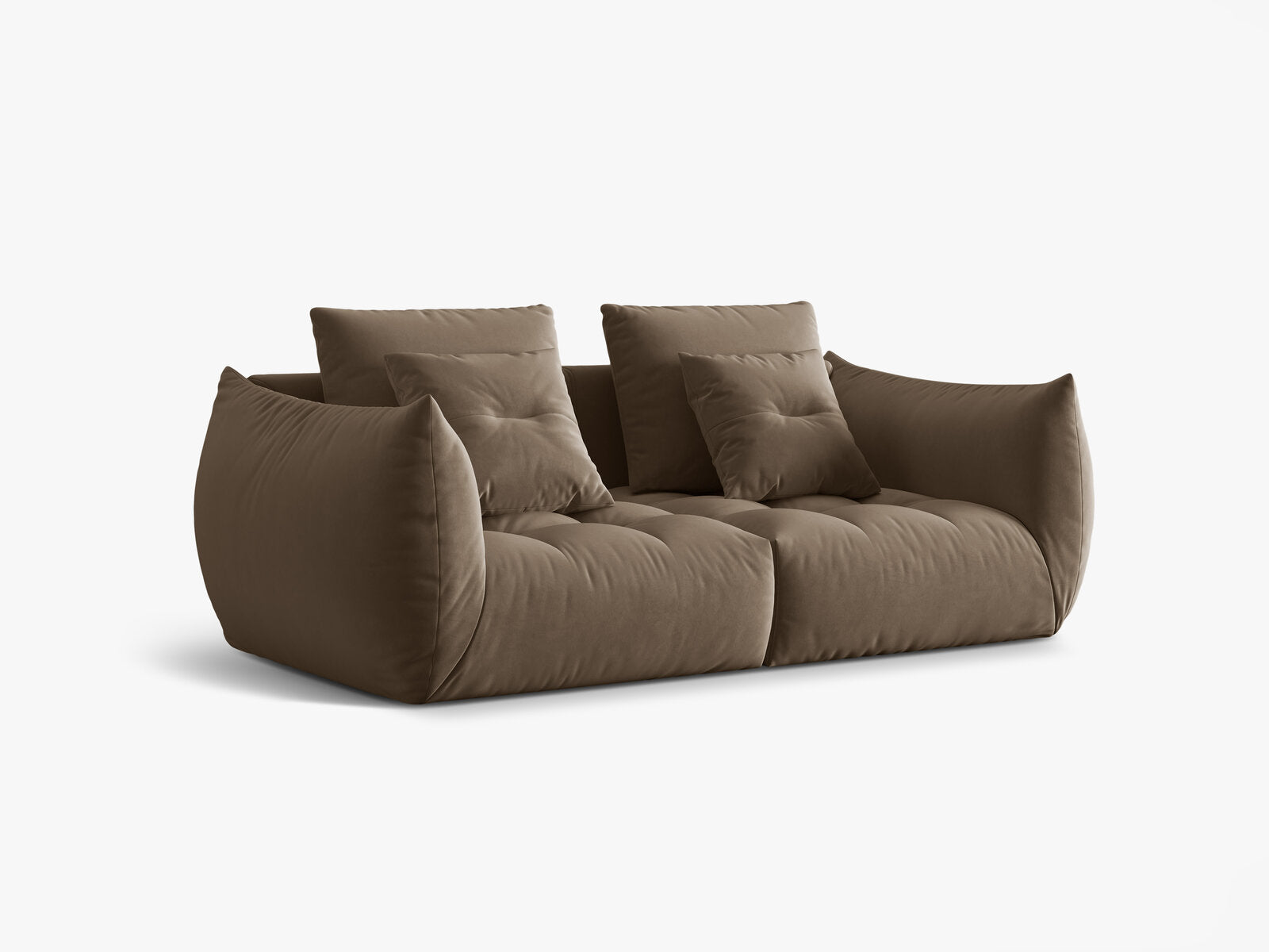 Micadoni Sofa Bloom 3-Sitzer Samt Hellbraun