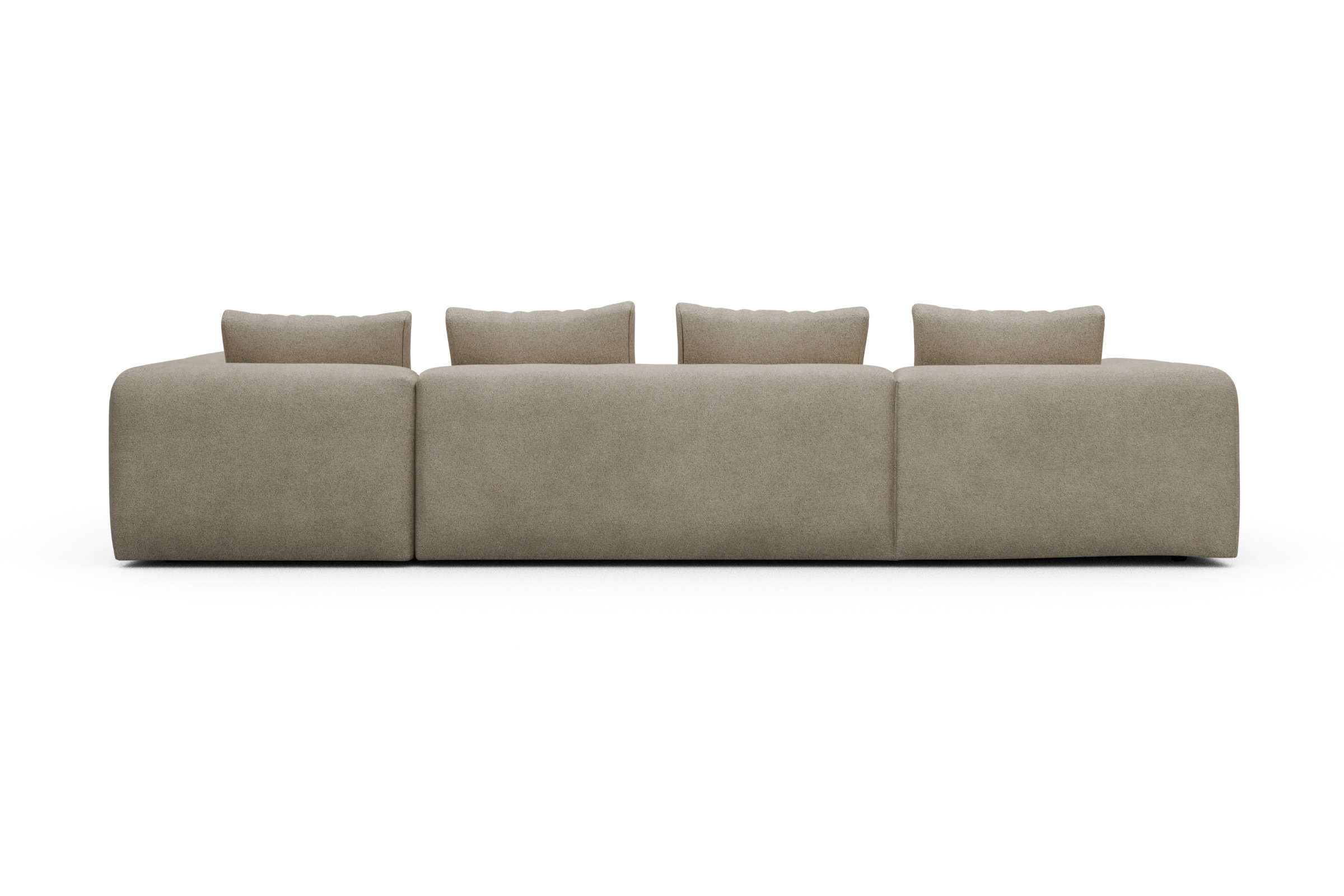 Wohnlandschaft Fred Chaiselongue links mit 2-Sitzer und lange Armlehne rechts Boucle-Belge