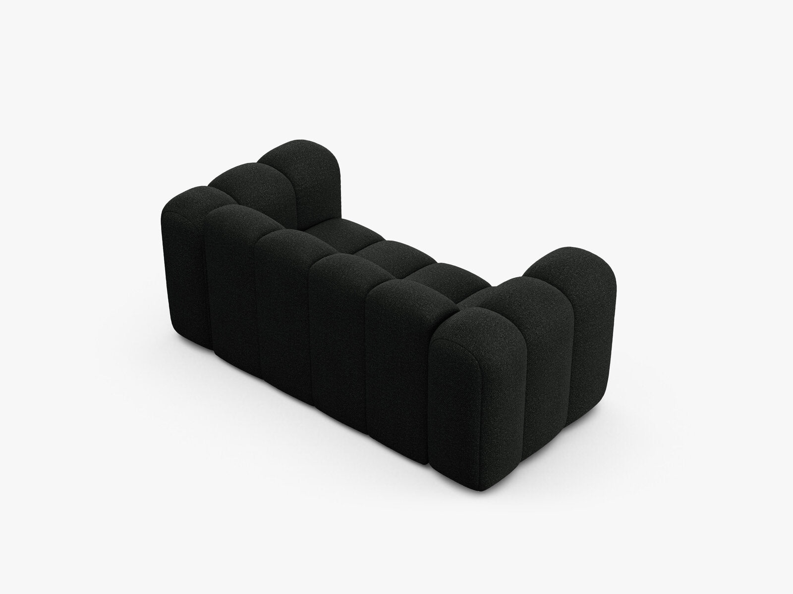 Micadoni Sofa Lupine 2-Sitzer kleine Version Boucle Baloo Schwarz