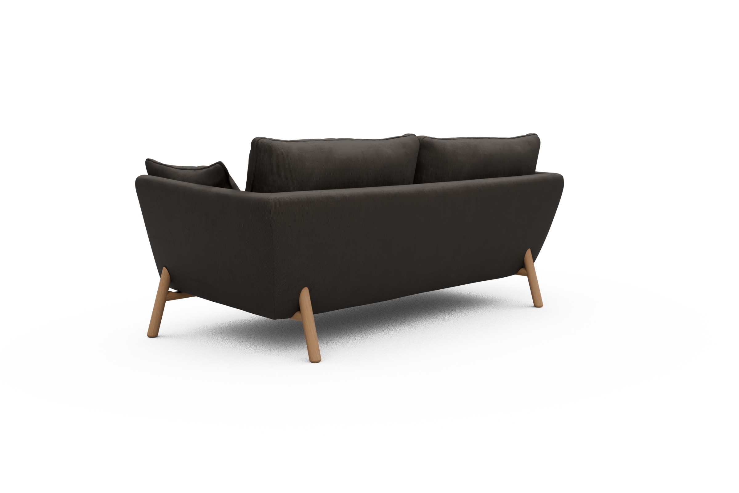 Sofa Emil 2-Sitzer Beinfarbe Eiche Natur Cordufine-Taupe