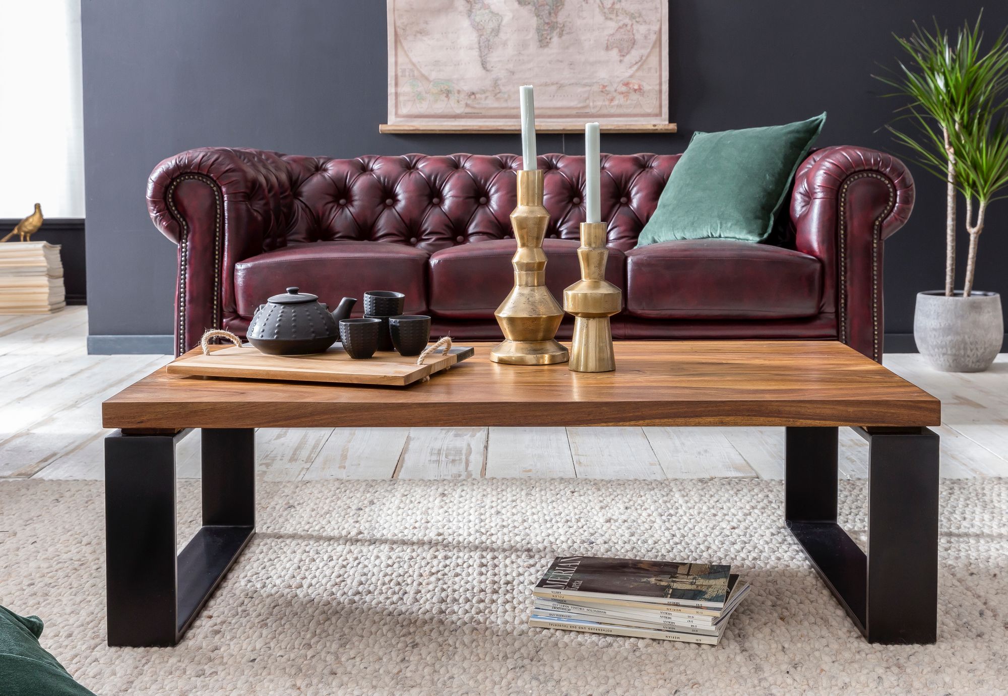 Couchtisch Egeskov Massivholz Dunkelbraun 115 × 60 × 35 cm