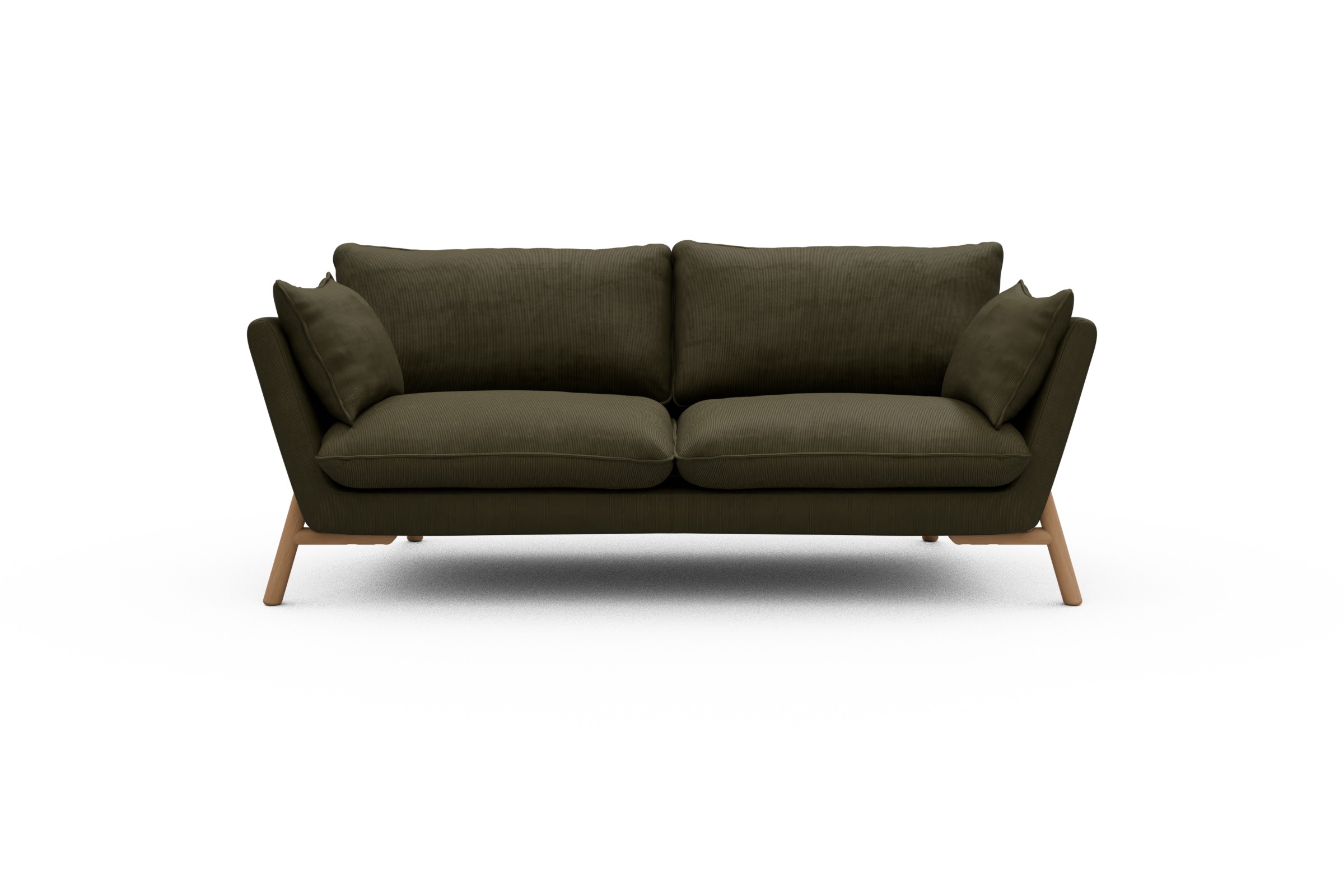 Skandi Home Sofa Emil 2-Sitzer Beinfarbe Eiche Natur Cordufine-Pine-Green moebelfaktor