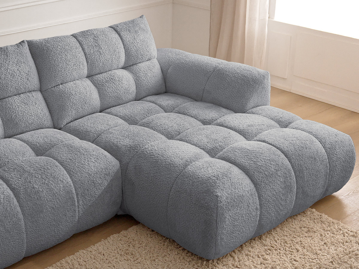Bobochic Jaya Ecksofa Chenille Grau Ecke rechts