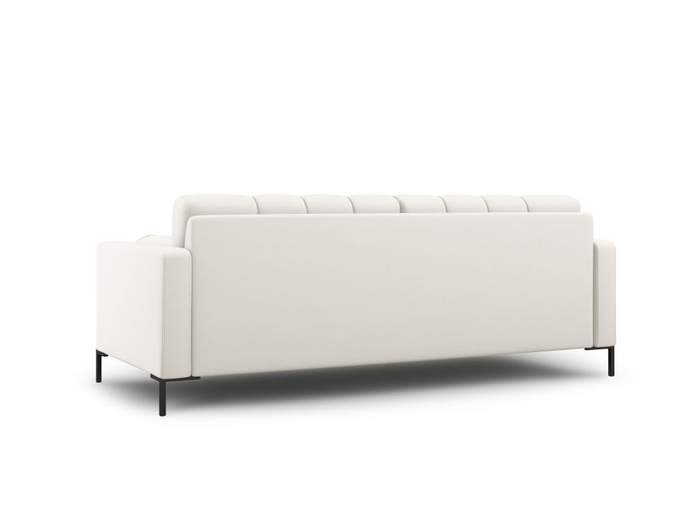 Cosmopolitan Design Sofa Bali 3-Sitzer Strukturierter Stoff Neve Helles Beige Beine Schwarzes Metall