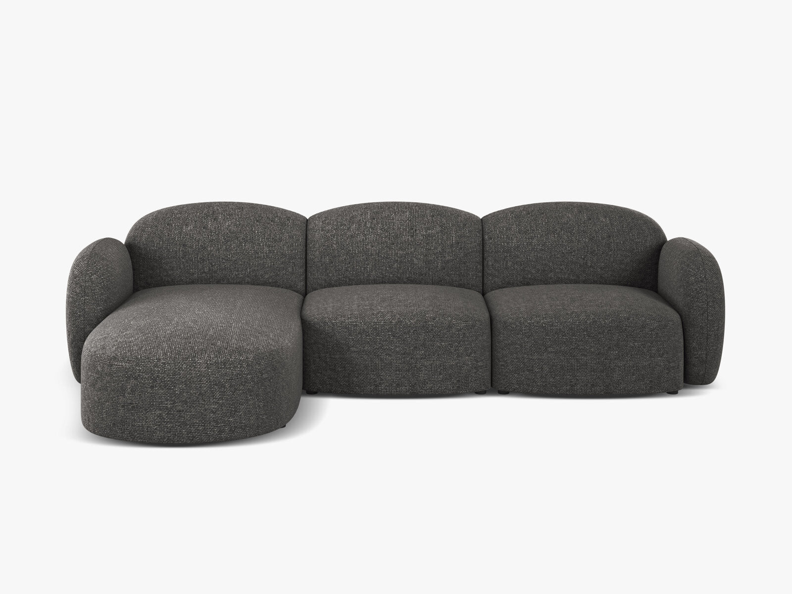 Micadoni Ecksofa Blair 4-Sitzer Links Chenille Eden Dunkelgrau