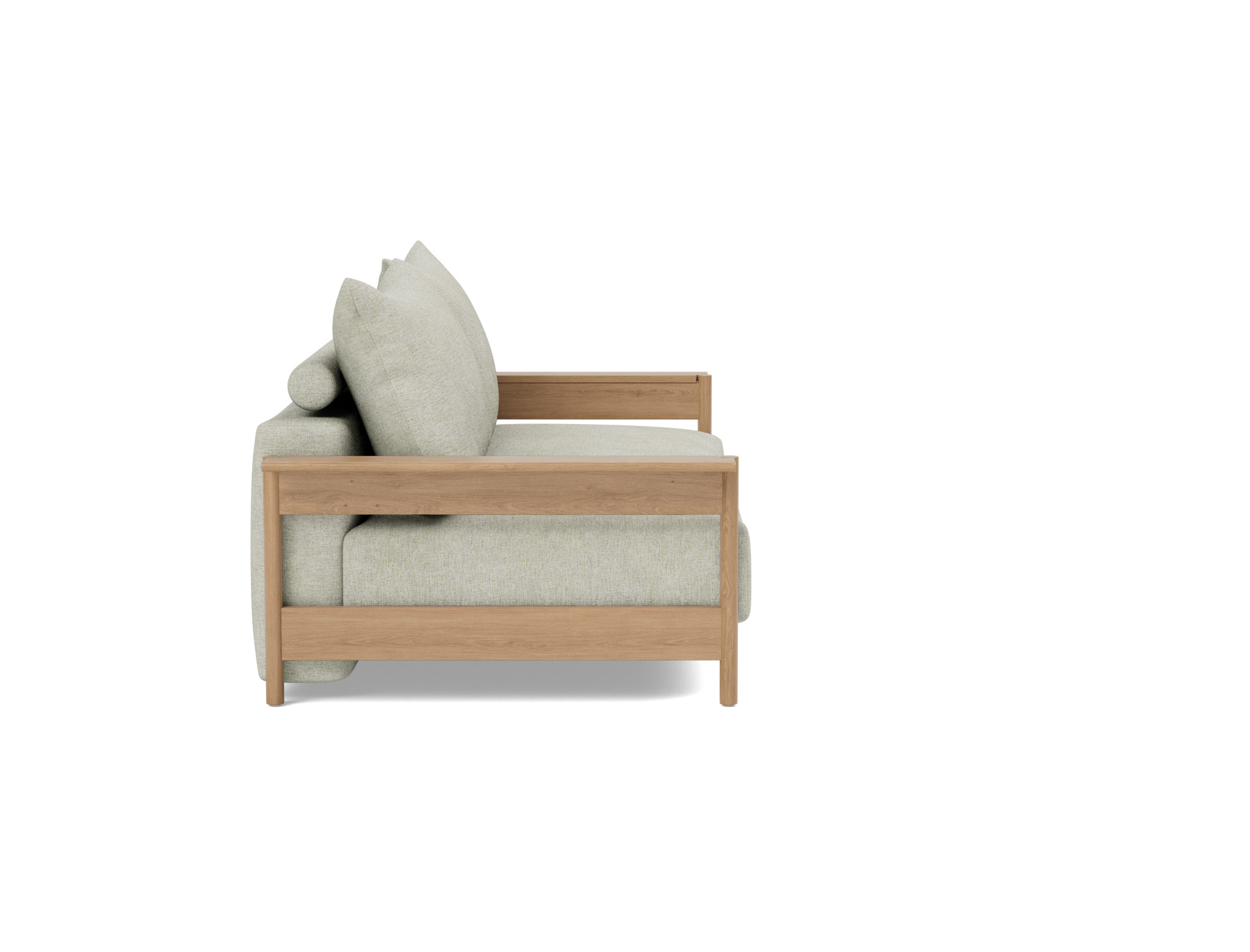 Schlafsofa Malloy Wood Flachgewebe Avella 280-Sand