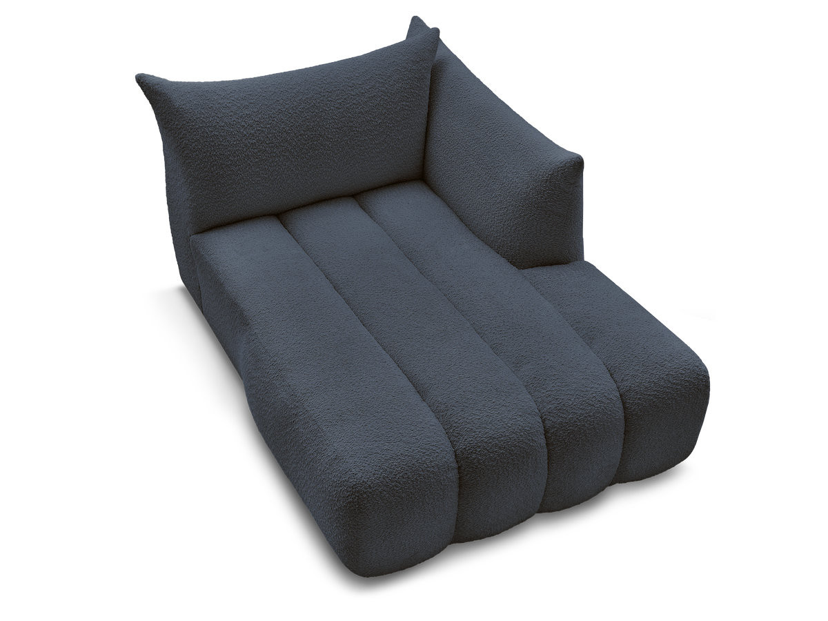 Bobochic Azra Méridienne-Modul Bouclé-Stoff Dunkelblau Ecke rechts