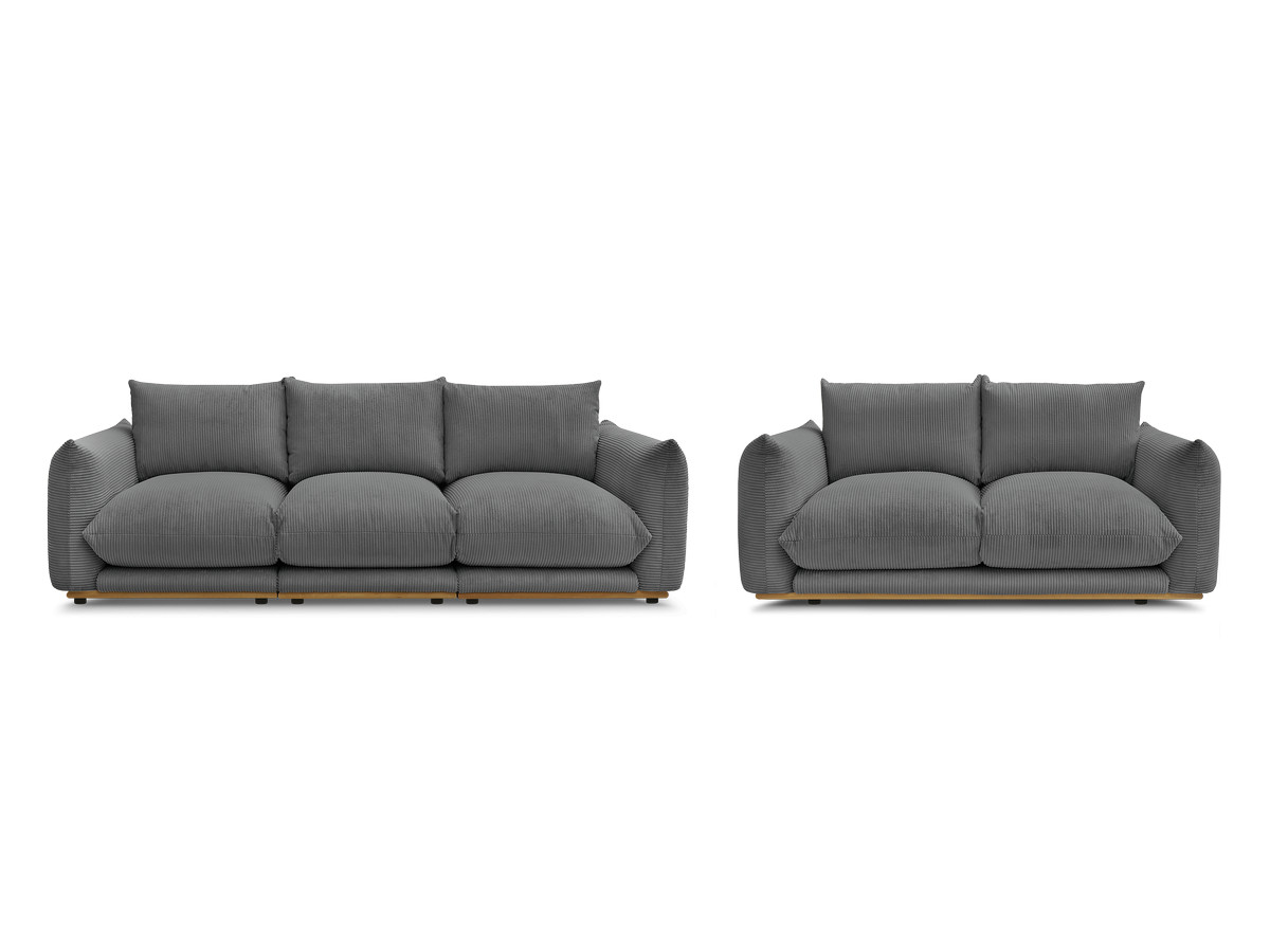 Bobochic Ernest Sofa 5-Sitzer Cordsamt Dunkelgrau