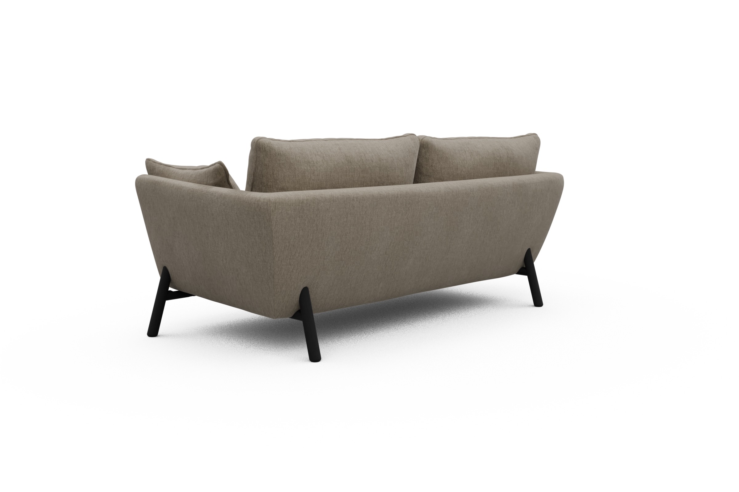 Sofa Emil 2-Sitzer Beinfarbe Eiche Schwarz Smooth-Beige