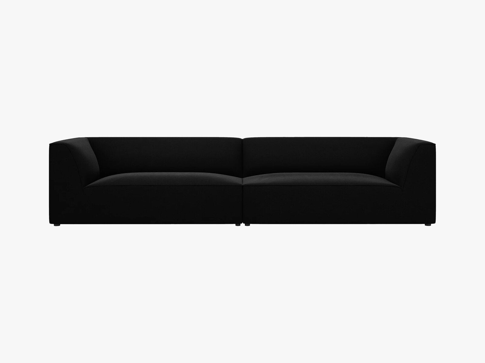 Micadoni Sofa Ruby 4-Sitzer Samt Salvador Schwarz