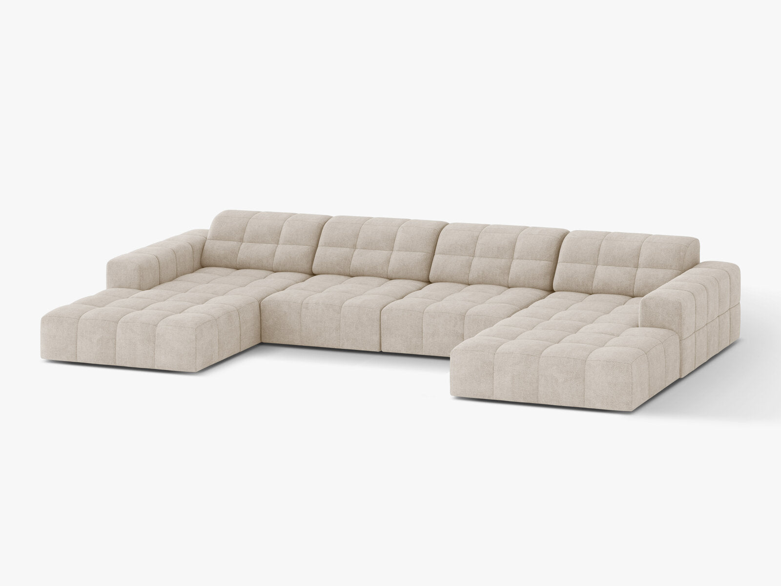 Micadoni Panorama Sofa Jennifer 6-Sitzer Chenille Eden Helles Beige