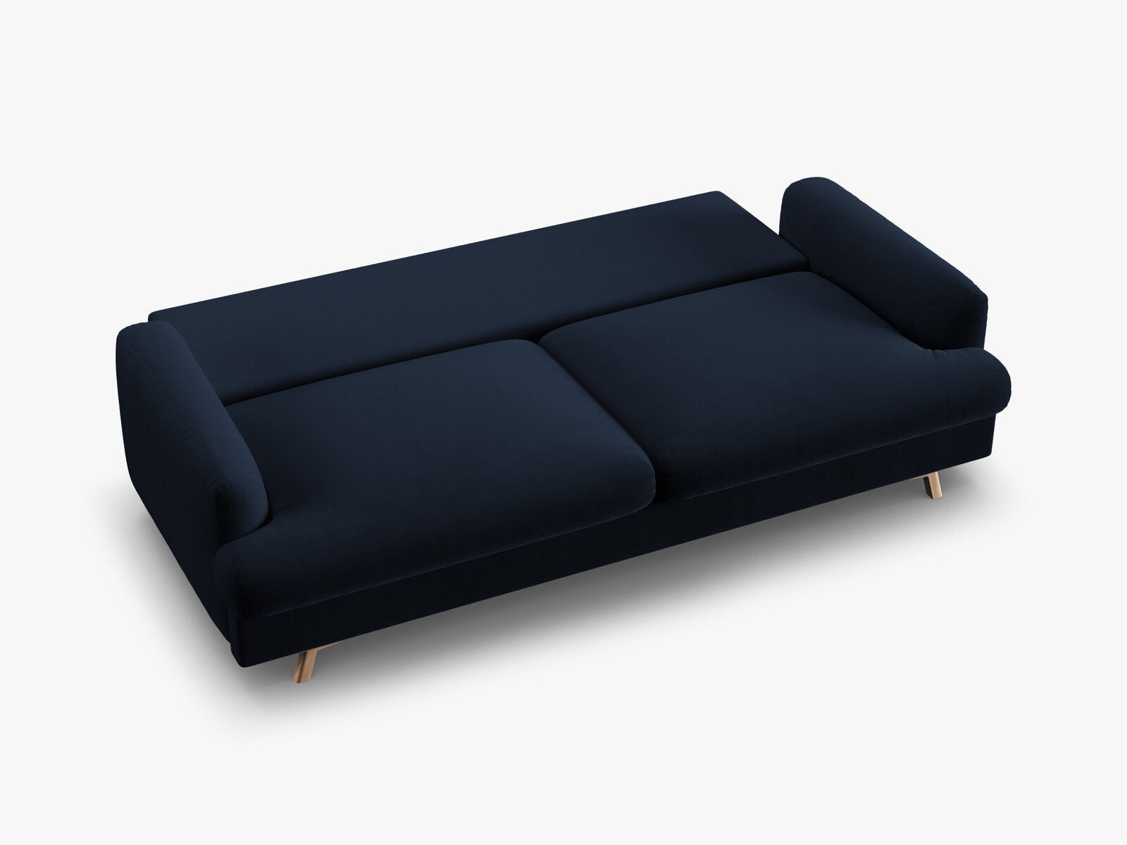 Micadoni Naomi Schlafsofa 3-Sitzer mit Bettkasten Samt Salvador Königsblau