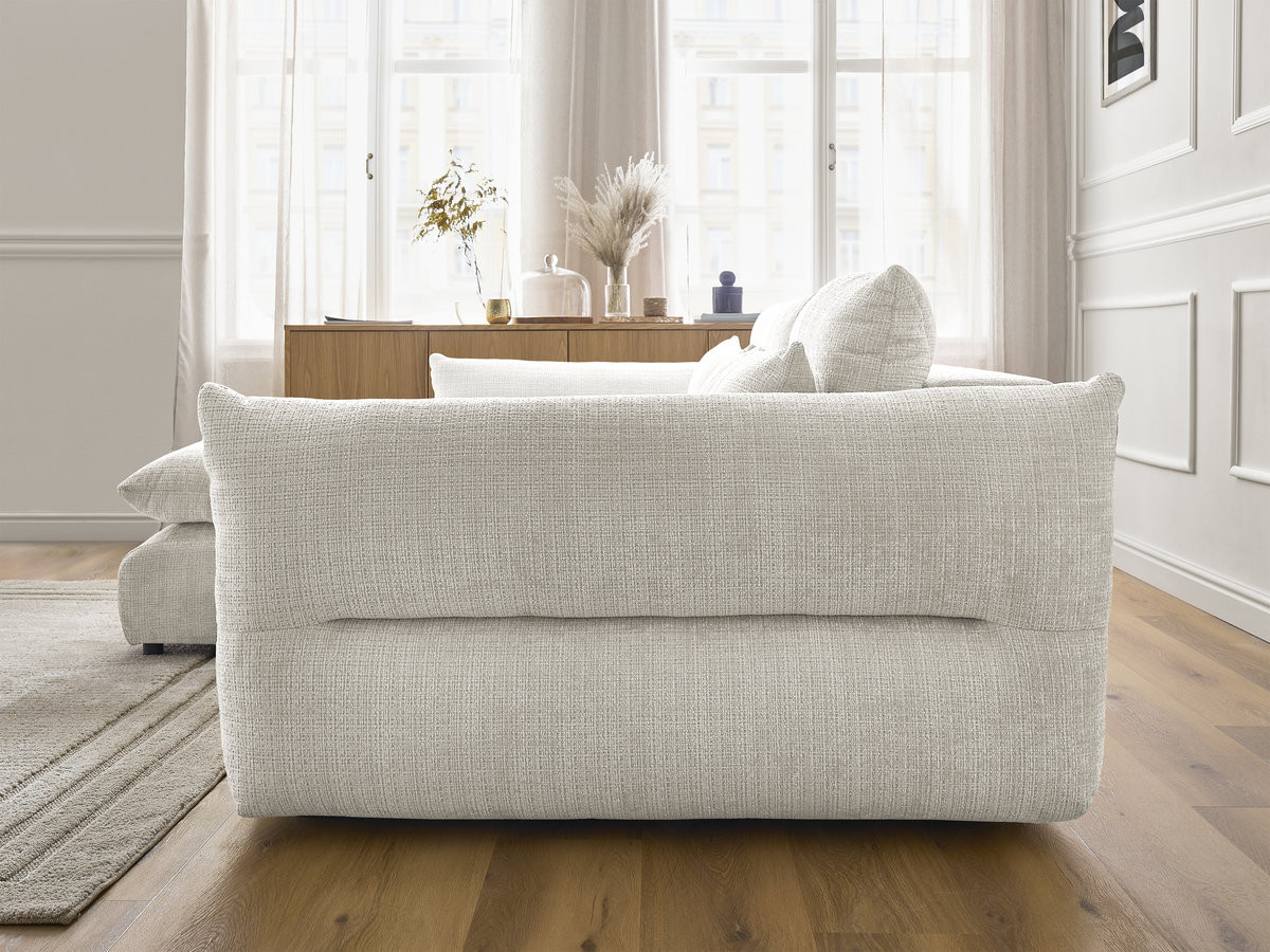 Bobochic Neil Ecksofa Strukturstoff Weiß Ecke links