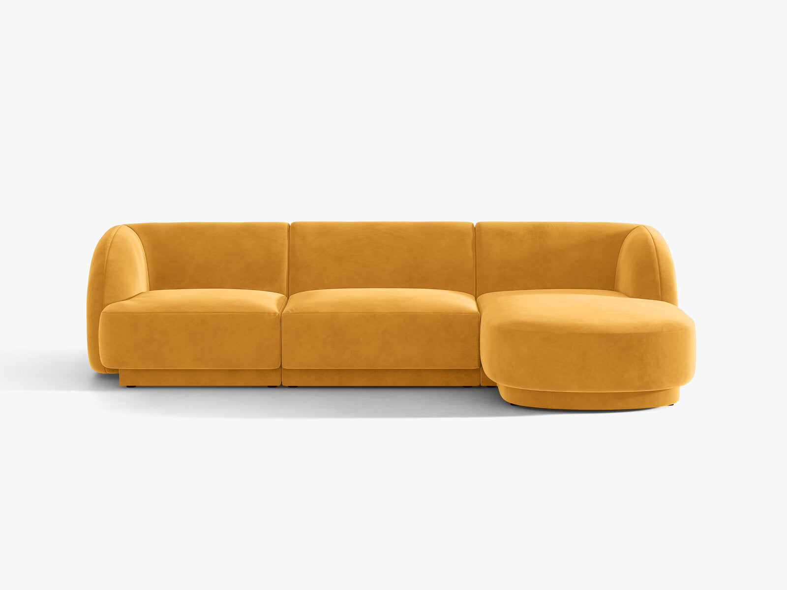 Micadoni Ecksofa Miley 4-Sitzer Samt Venus Gelb Rechts