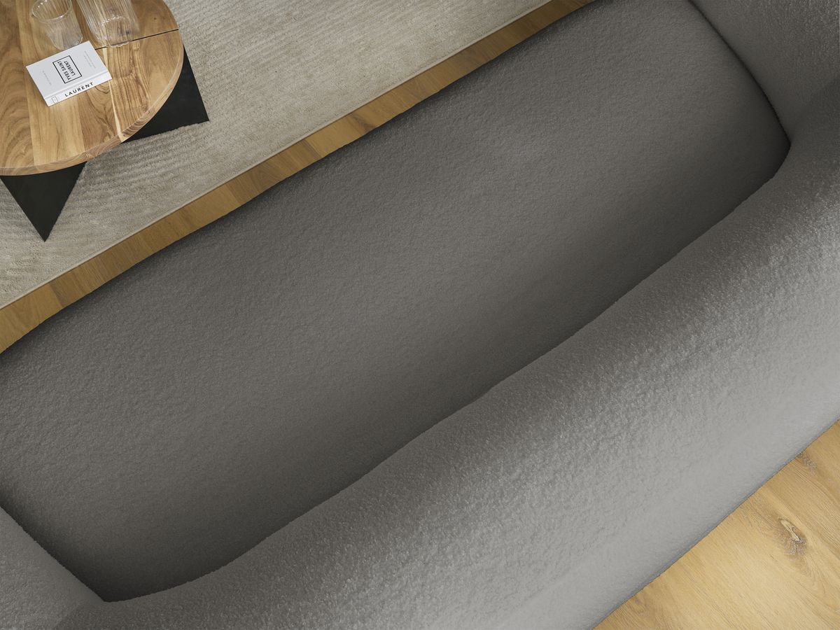 Bobochic Elina Sofa 3-Sitzer Bouclé-Stoff Dunkelgrau