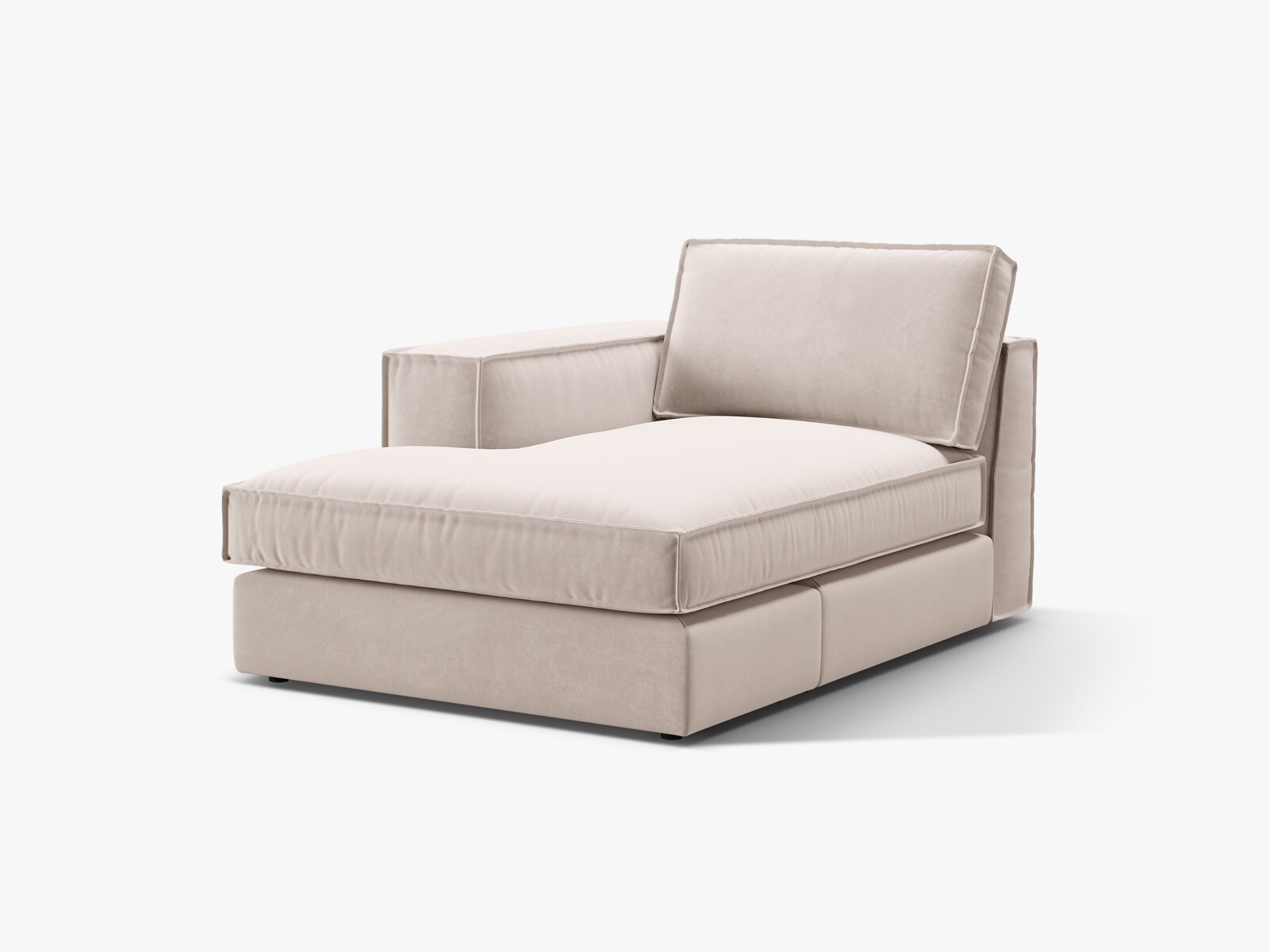Micadoni Recamiere Pola Links Samt Salvador Beige