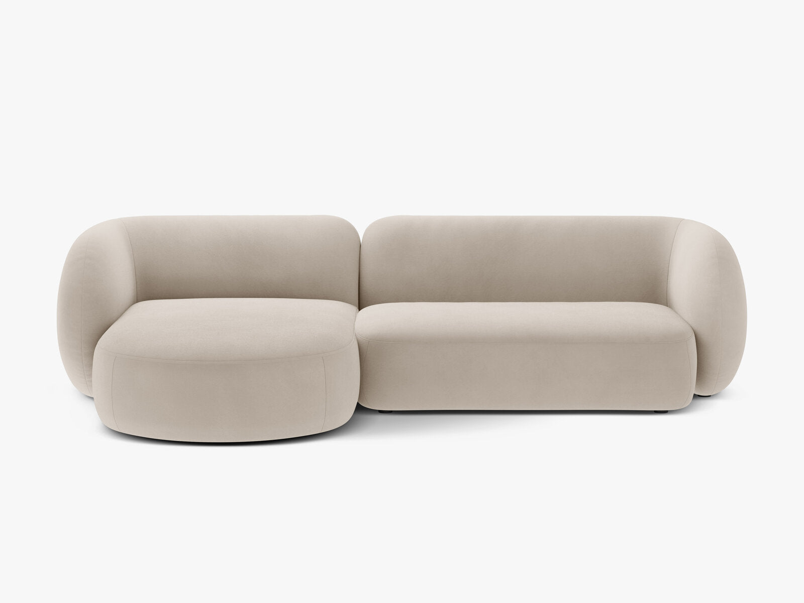 Micadoni Ecksofa Kate 3-Sitzer Links Samt Beige