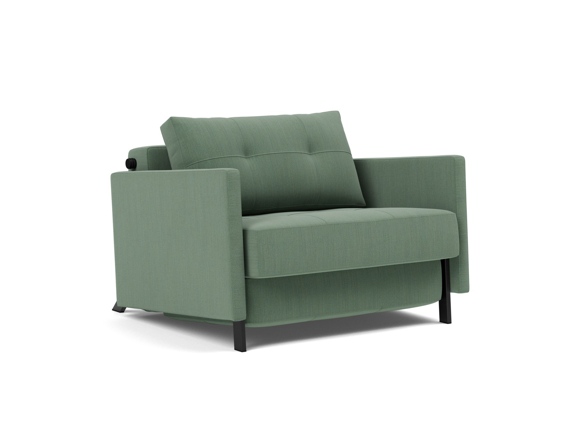 Schlafsessel Cubed 90 mit Armlehnen Flachgewebe Elegance 518-Green