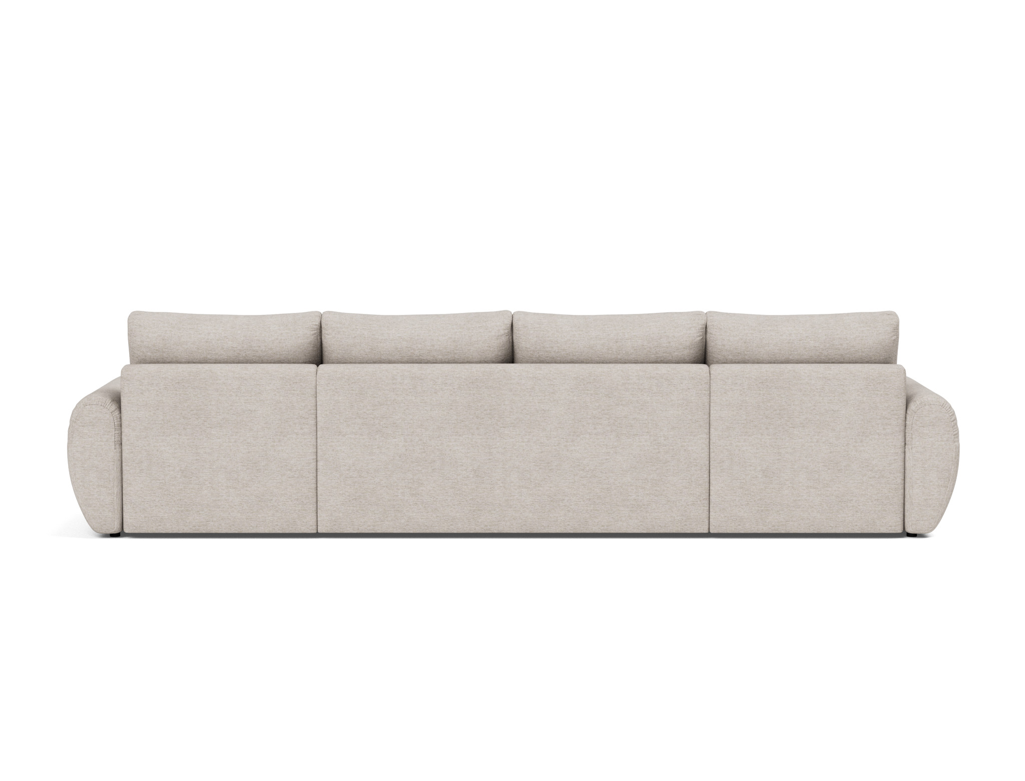 Schlafsofa Norum U-Form mit Curve-Armlehnen Chenille Yuveno 471-Sand