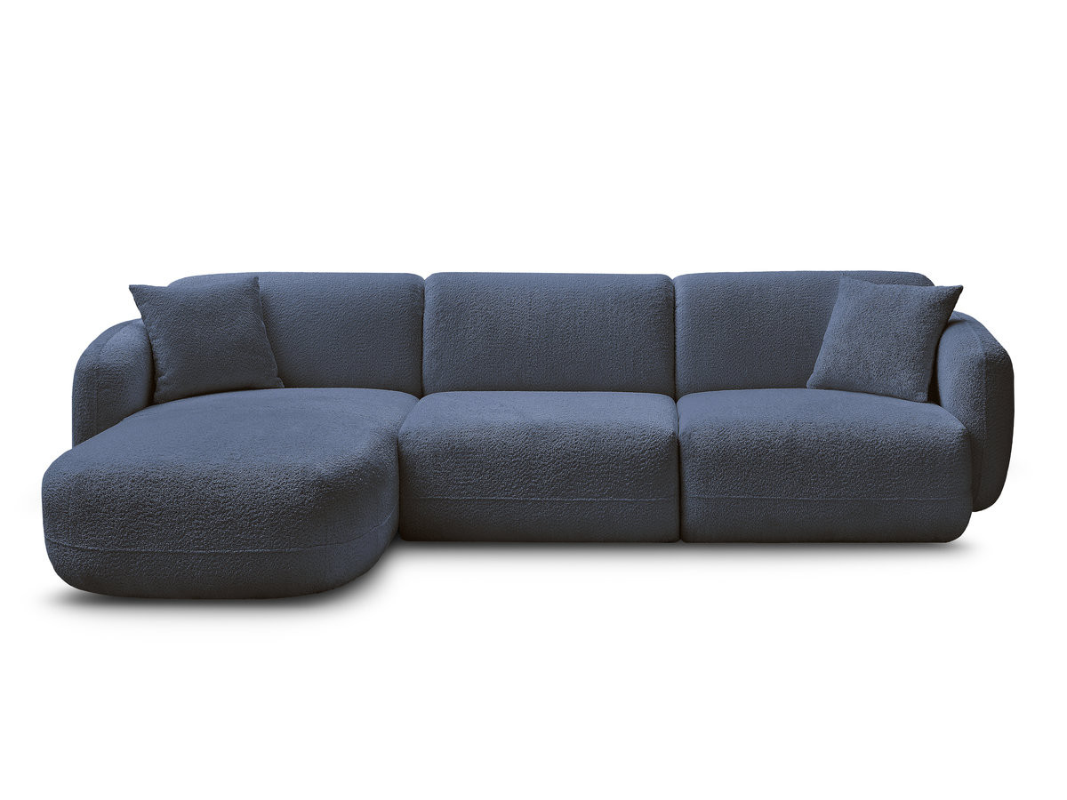 Bobochic Anda Ecksofa 292 × 163 cm Chenille Dunkelblau Ecke links