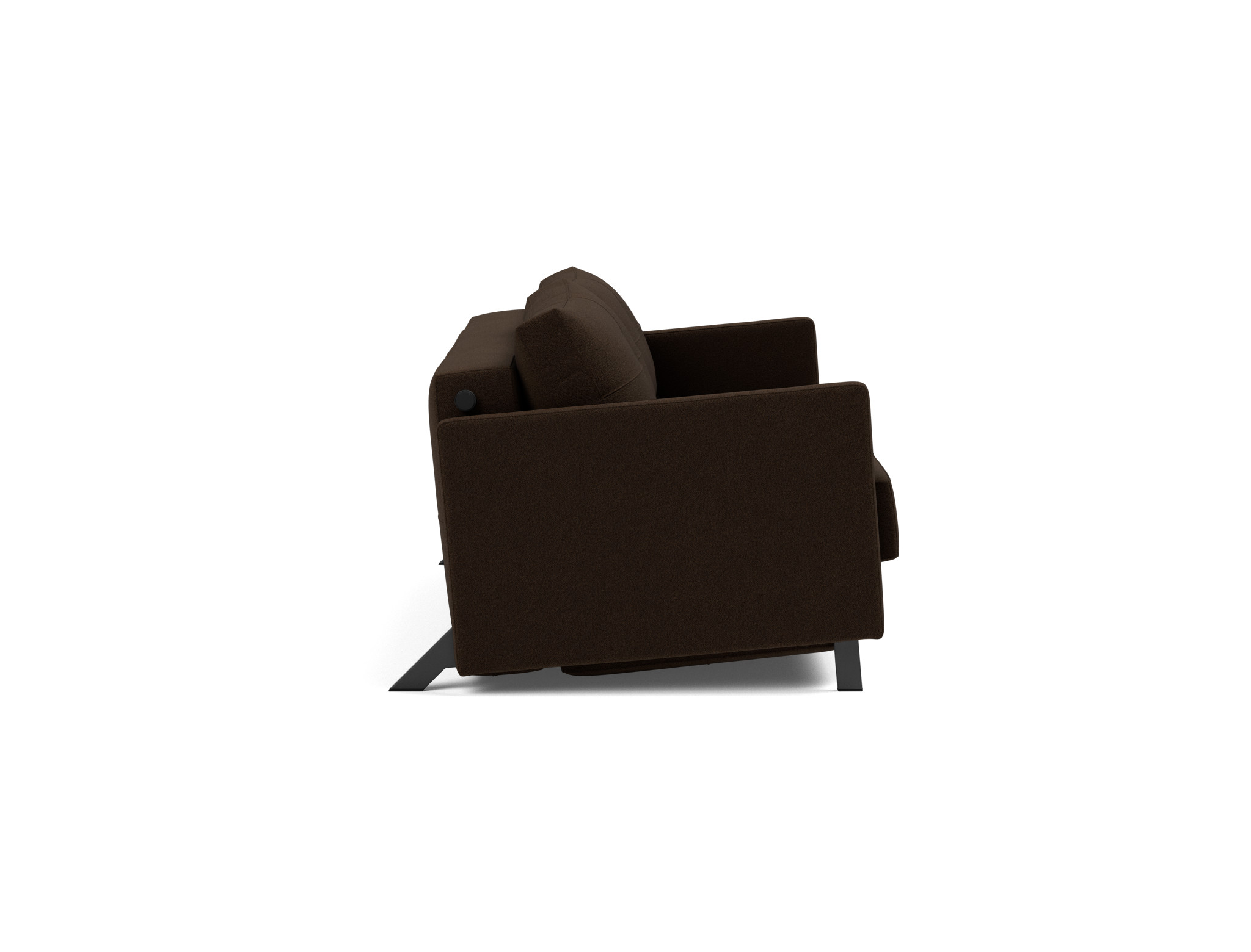 Schlafsofa Cubed mit Armlehnen 160 Strukturierter Stoff Taura 358-Chocco
