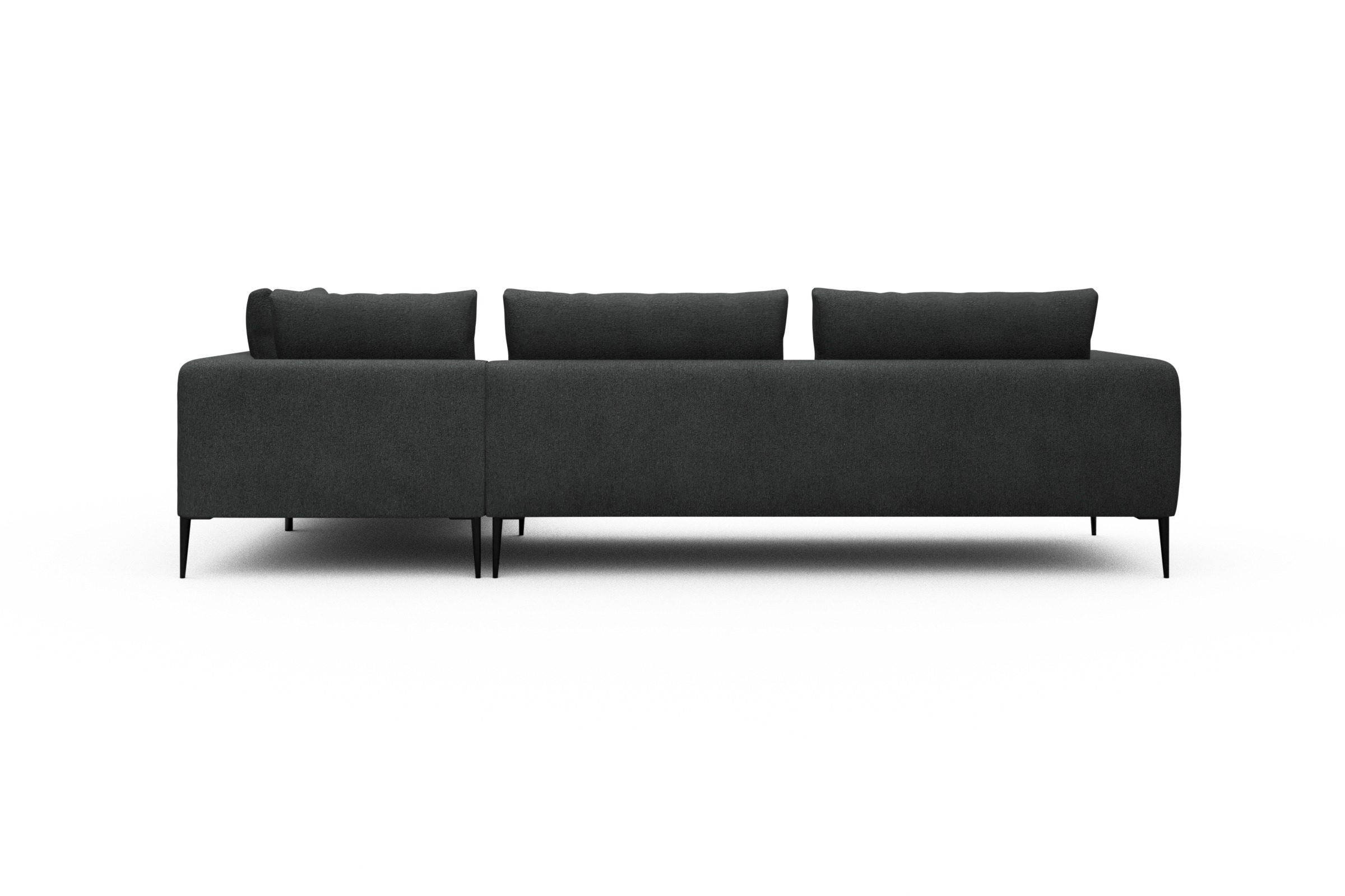 Ecksofa Paul Relax-Ecke links mit 3-Sitzer Boucle-Charcoal